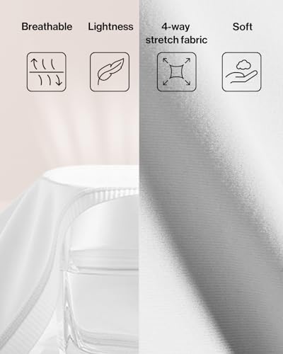 Ubras Seamless Bras for Women Full Coverage Wireless Bralette Widen Straps & Side, Comfortable Breathable Smooth Pull On Bras (White, XL) — view 6