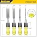 HURRICANE 4 Piece Wood Chisel Set for Woodworking. CR-V Steel Beveled Edge Blades with Safety Caps. Durable PVC High Impact Handle, for Precision Carving & DIY Projects (1/4