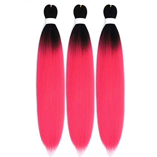 Braiding Hair Pre Stretched Kanekalon Red Easy Braiding Braiding Hair For Braids Twists Locs Hair 48 Inch 3 Packs