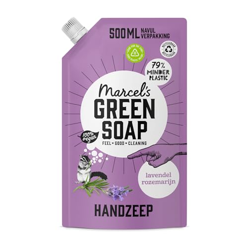 Marcel's Green Soap - Handzeep Navulverpakking Lavendel & Rozemarijn - Refill - Navulling - Microplastic-vrije formule - Vegan - Verpakking recyclebaar - 500ml