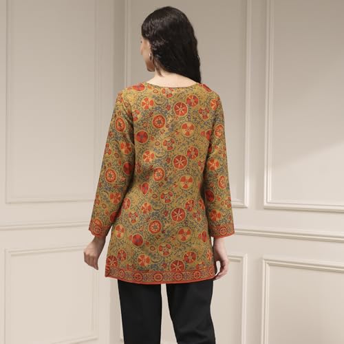 Image of Biba Printed Polyester Straight Casual Kurtis