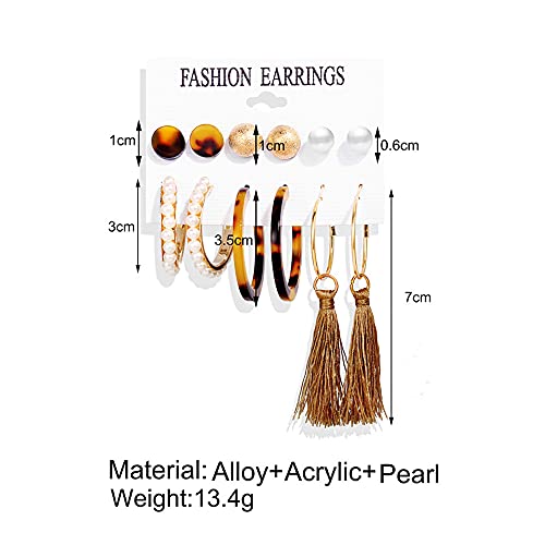 Image of Shining Diva Fashion Stylish Combo Design 6 Pairs Metal Earrings for Women and Girls (F12787er)