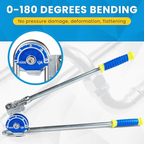 Heavy Duty 1/2" Tubing Bender 180°, Tube Bender for Copper & Stainless Steel Pipe (Up to 2mm Wall Thickness), Aluminum Iron Pipe, HVAC Automotive Plumbing Tool by Poakkus - Used condition - Image 4
