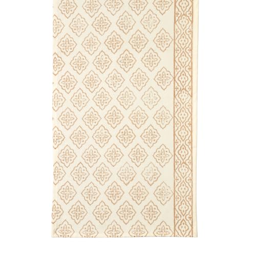 Image of BLOCKS OF INDIA Hand Block Printed Cotton Table Runner, Mat and Napkin Set for Center /Dining Table