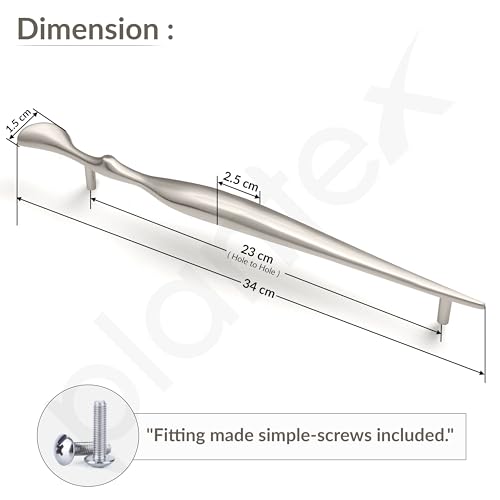 Image of Plantex Cabinet Handle /Kitchen Cabinet Door Handle /Wardrobe /224 mm Cupboard Handle /Door Pull-Push Handle for Home /Office - Pack of 2 (Satin)