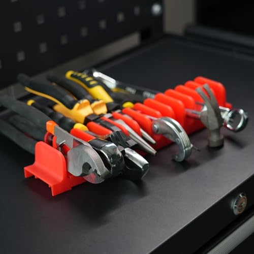 Image of 12 Pcs Magnetic Pliers Organizer for Tool BoxDrawer, Modular Plier Holder | 1.6 inchH Custom-fit Tool Drawer Organizer for Workshop, 2 Big /10 Small Slots Hand Tool Holder for Easy Grab, Gift for Mechanic