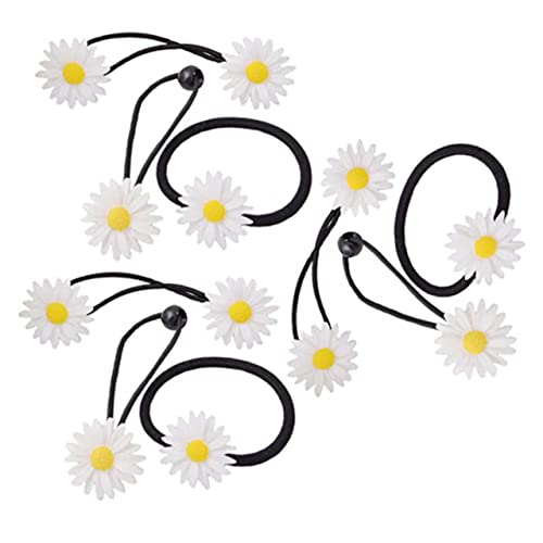 Élastiques à cheveux fleurs marguerites avec attaches extensibles et styles variés