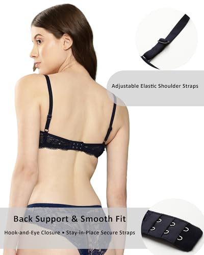 Image of LEADING LADY Women Bra | Non Padded | Non Wired | Full Coverage | T-Shirt Bra | Lace Style Adjustable Straps | Every Day Bra