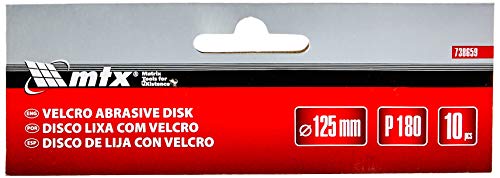 Disco De Lixa Com Velcro, Grao 220 125 Mm, 10 Pçs Mtx