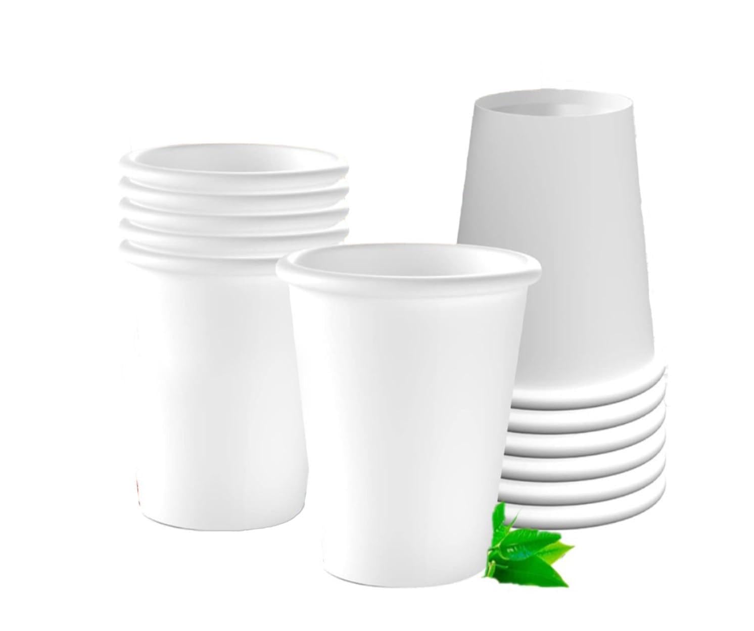 DETERMONDO Bicchieri in Carta 180 ml, 500 Pezzi, Bianchi, Monouso Compostabili, Ecologici e Biodegradabili, Per Acqua, Resistenti per Bevande Fredde e Calde, Ideali per Eventi, Feste, Catering