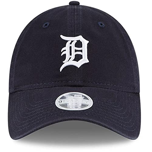 Image of New Era Women's MLB Core Classic 9TWENTY Team Color Home Adjustable Hat Cap One Size Fits All - Detroit Tigers Navy