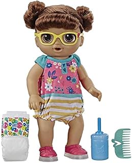Baby Alive Step ‘N Giggle Baby Brown Hair Doll with Light-Up Shoes, Responds