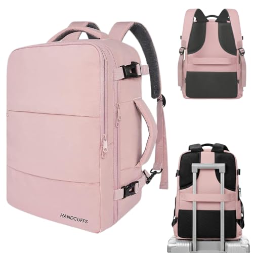 Image of Handcuffs Travel Backpack for Men & Women Water Resistant Cabin Bag with Laptop Compartment Shoe Pouch & Multiple Organiser Pockets | Carry On Luggage | Casual Daypack