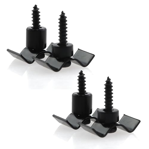 Caishun 2 Sets 11mm Black String Guide Crimper Musical Instrument Accessories Metal Alloy Roller Guitar String Tree for Strat Tele Electric Guitar