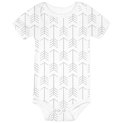 Image of BaeBae Goods Grey /White Triangles Short Sleeve Onesies Set (3-6 Months)
