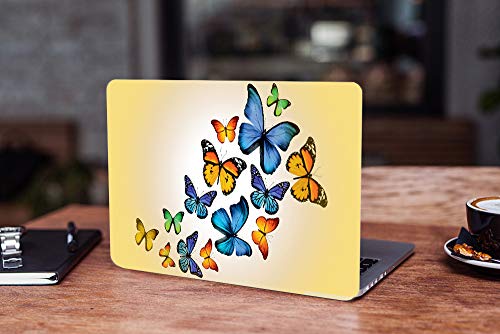 Image of Galaxsia Colourful Butterflies Vinyl Laptop Skin /Sticker /Cover /Decal Compatible for Any 17 to 17.3 Inches Laptop (Hp /Dell /Sony /Acer /Lenovo /Asus. Etc) Or Notebook.