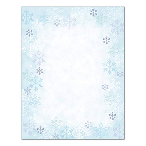 Great Papers Holiday Stationery Blue Flakes, 80/Count