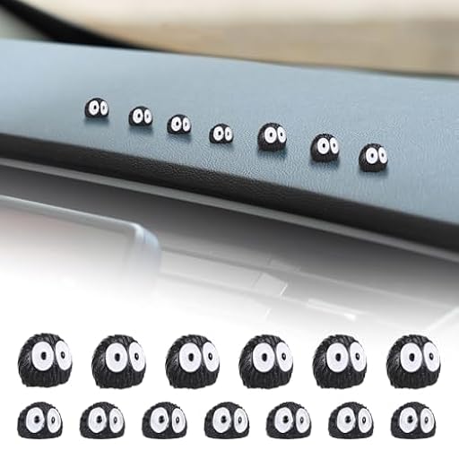 Gjinxi 40 Accesorios de Coche de Hollín Sprite Lindo Interior Automotriz de Anime para Salpicadero de Coche Espejo Retrovisor y Salpicadero Decoración de Estudio Ghibli Divertido Adorno | Ya disponible en tu tienda friki favorita! En mundofriki.es!