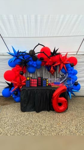 Image of Red Number 6 Balloon 40 Inch, 6th Birthday Party Decorations, Giant 6 Foil Balloon for Party Supplies