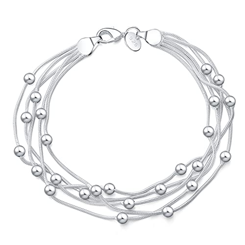 ZXF Armbänder, 925 zarte Silber Armband, 925 Sterling Silber Schmuck Fünf...