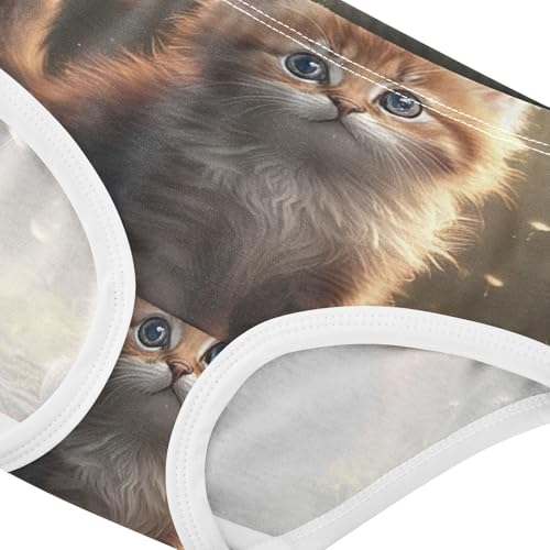 Cute Brown Kitten Cat Toddler Underwear Floral 2t Cotton Panties Little Girl Designer Briefs Undies Kids4