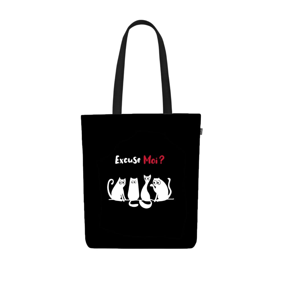 Ecoright Shopping Bag, Cotton Fabric Bag, Printed with Zip, Robust Carry Bag with Handle, Fabric Bag for Women, Utility