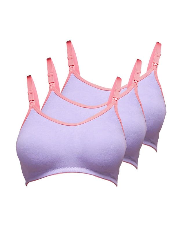 Image of Inner Sense Organic Cotton Bamboo Nursing Bra for Women I Non Padded Feeding Bra with Keyhole Back Design I Wire Free Maternity Innerwear with Full Coverage