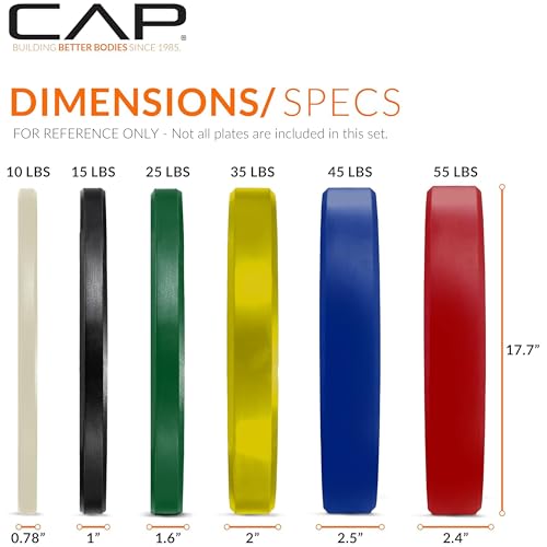 Image of CAP Barbell Olympic Weight Set with 7ft Barbell & Bumper Plates | 160-370 lbs | Multiple Options