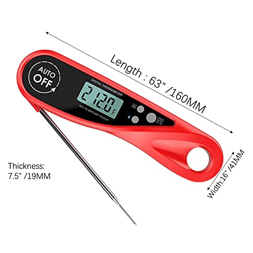 review Helaya Digital Meat Thermometer - Waterproof Instant Read Meat Thermometer with Bright LCD, Magnet, Calibration, and Foldable Probe for BBQ, Grilling, Cooking, Baking, Roast Turkey