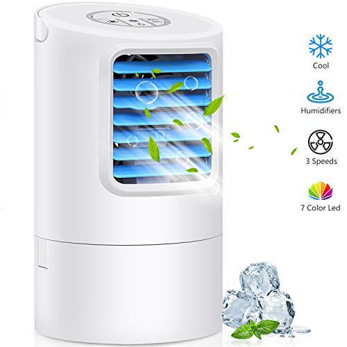GREATSSLY Portable Air Conditioner Fan, Mini Personal Evaporative Air Cooler Small Desktop Cooling