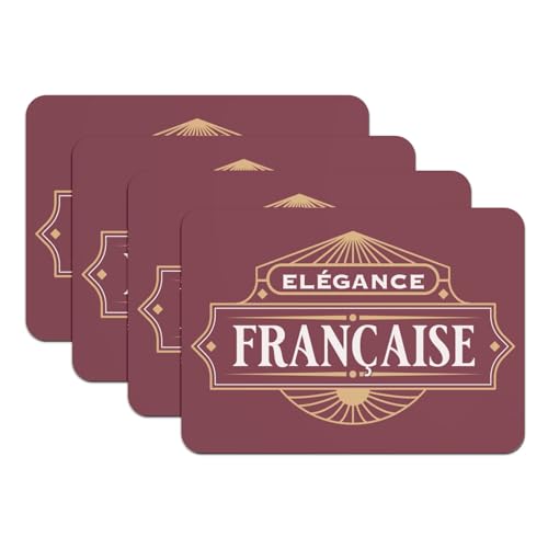 Dessous de table rouge luxe chic en caoutchouc grand format rétro