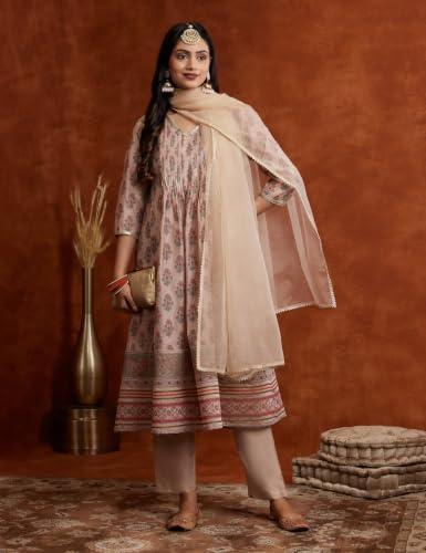 Image of Amazon Brand - Myx Women's Kurta Pant Set with Dupatta| Salwar Suit (Available in Plus Sizes)