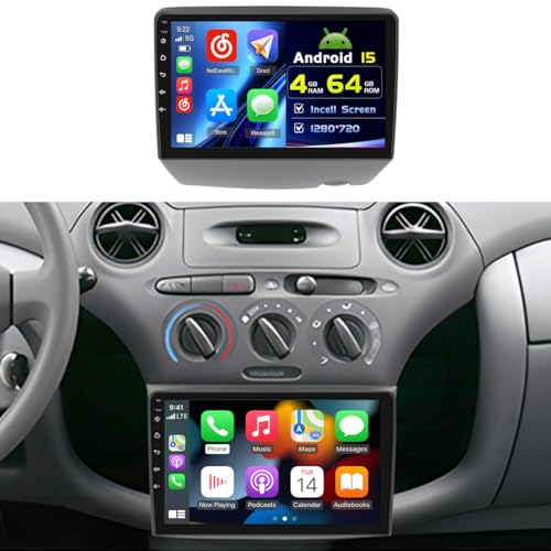 【Autoradio Android più Recente 4+64G】Questo autoradio Hikity è compatibile con Toyota Vitz XP10 Yaris Platz Echo 1999-2005. 4G RAM + 64G ROM garantiscono un funzionamento stabile, cambiano rapidamente le mappe e la musica durante la guida, bilanciando utilità e esperienza. Il sistema Android più recente consente all'autoradio di avere operazioni con reazioni rapide e un viaggio fluido senza preoccupazioni