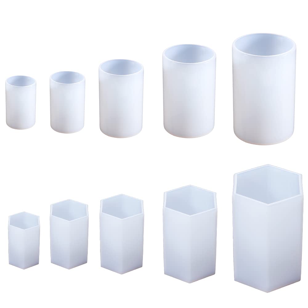 Formy do świec, Cylinder formy silikonowe sześciokątne formy do żywicy epoksydowej dla majsterkowiczów żywica epoksydowa formy do odlewania świec rzemiosło dekoracja stołu domowego świece 3D(Irregular