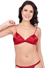 Luella Women Padded Seamless Deep V Plunge Satin Bra