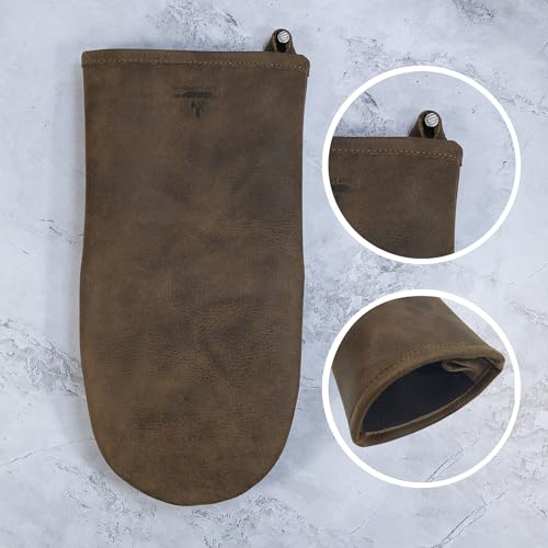 Cast Leather Co. OVEN MITT GLOVE Heat Resistant, Potholder For Kitchen, Cooking Accessory, Full Grain Leather thumb #1