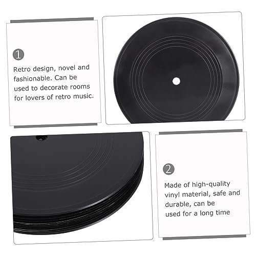 Discos de vinilo decorativos retro de 7 pulgadas adornos de pared negros para habitación 7