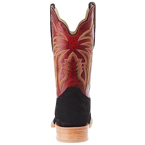 Men's Black Boar 11in Barn Red Cowhide Top Square Toe Boot3