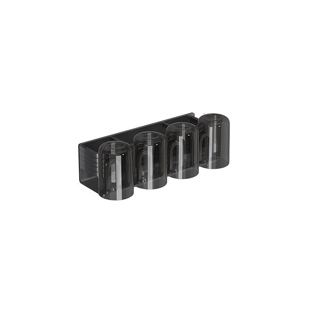 Portaspazzolini Porta spazzolino da denti in alluminio grigio pistola Porta dentifricio da parete for bagno Portaoggetti for pennelli da trucco con tazza Porta Spazzolino da Denti(L26cm)
