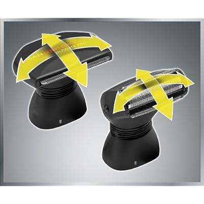 MANGROOMER Ultimate Pro Back Shaver with 2 Shock Absorber Flex Heads, Black and Red, 1 Count
