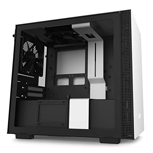 NZXT H210 - CA-H210B-W1 - Mini-ITX PC Gaming Case - Front I/O USB Type-C Port - Tempered Glass Side Panel - Cable Management System - Water-Cooling Ready - Radiator Bracket - White/Black