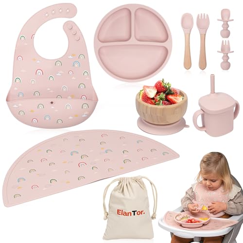 ElanTor Set Vajilla Bebé Silicona para Regalo 6 Meses Vajilla Infantil Blw Bebé Plato Bebé Silicona Antivuelco Imagen de ElanTor Set Vajilla Bebé Silicona para Regalo 6 Meses Vajilla Infantil Blw Bebé Plato Bebé Silicona Antivuelco