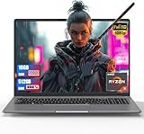 Gaming Laptop 16inch 16GB DDR5 512GB SSD, Laptop PC AMD Ryzen 5 7640HS(Up to 5GHz), Traditional Laptop Computers IPS Wifi6 BT5.2 USB*3 HDMI*1 Type C*2 Audio Port*1 Dc in*1 for Gaming Students