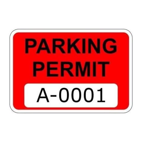 Red Parking Permit Window Stickers Decals (Multiple Number Sets Available) (A0251 to A0300) Cover