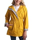 URBAN REPUBLIC Chubasquero para niña - Chaqueta impermeable Anorak Slicker Shell cortavientos (7-16),10-12
