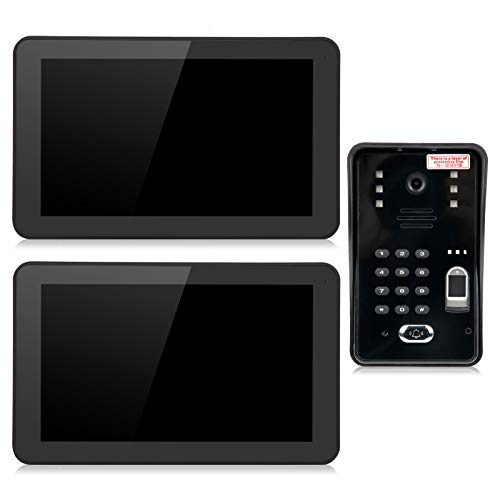 Kabelgebundene 9-Zoll-Video-Türsprechanlage WiFi 2-Monitore Fernzugriffskontrolle, Nachtsichteffekt, Flexible Entriegelungsmethoden, wetterfest,