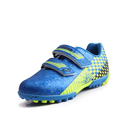 Saekeke Fussballschuhe Kinder Fußballschuhe Jungen Mädchen rutschfest Outdoor Trainingsschuhe Für Unisex Blau Grün 28EU Cover