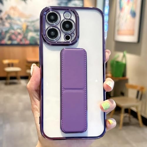 Coque iPhone 13 Pro Max violet foncé idéale pour vos appels vidéo mains libres