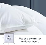 Maple&Stone Feather Down Duvet Queen Size, All Season Duvet Insert with 8 Corner Tabs, Comforter with 100% Cotton Cover - (White, 90 x 90 Inches)