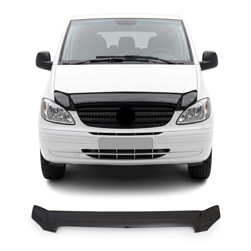 OMAC Motorhaube Deflektor Steinschlagschutz Kompatibel mit Mercedes Vito Viano W639 2003-2014 | Schwarz Insekten Motorhaubenschutz Rahmenschutzfolie Maske Auto Zubehör